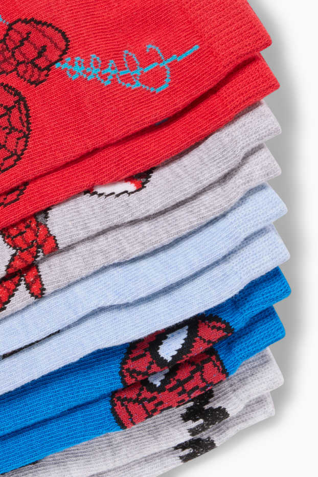 Bambini - Confezione da 5 - Uomo Ragno - calzini con motivi - bianco / rosso