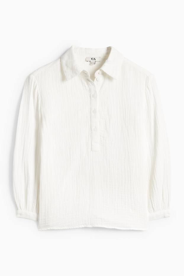 Dámské - Mušelínová halenka - bílá