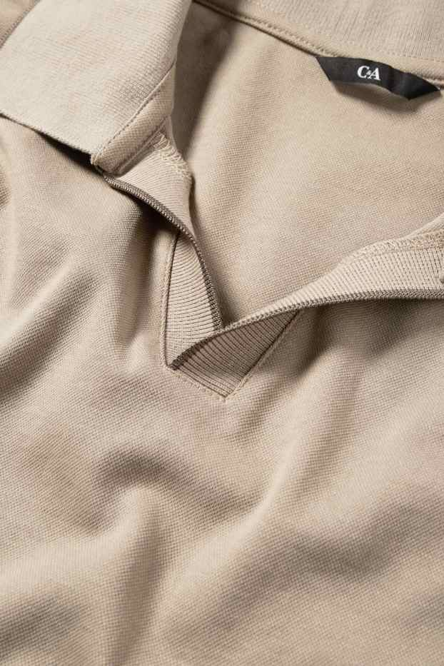 Hommes - Polo à manches longues - regular fit - beige