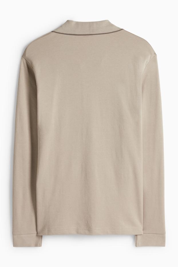 Hommes - Polo à manches longues - regular fit - beige