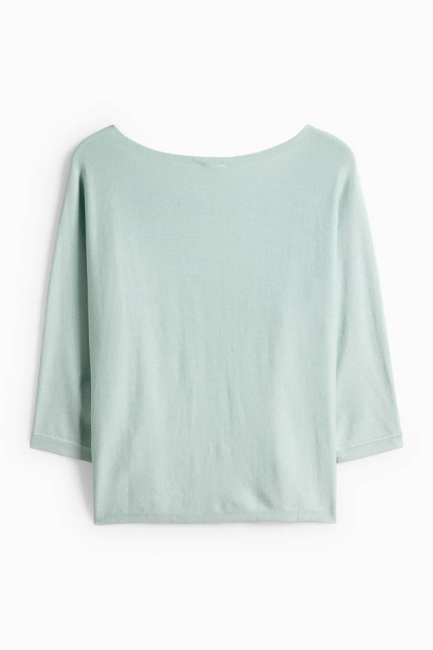 Dámské - Svetr z jemného úpletu - mátově zelená