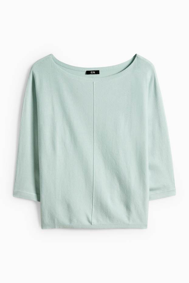 Dámské - Svetr z jemného úpletu - mátově zelená