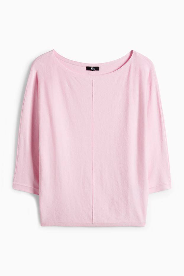 Women - Fine knit jumper - rose