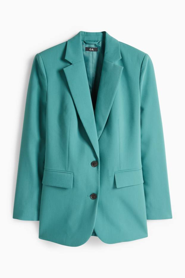 Femmes - Blazer long - relaxed fit - vert