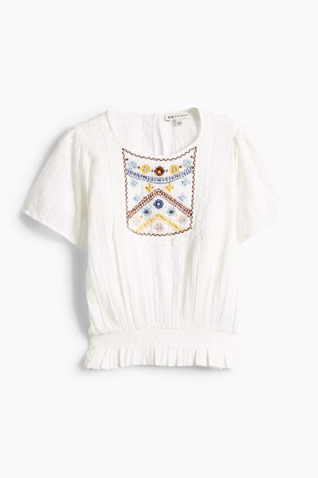 Kinder Mädchen - Bluse - weiss