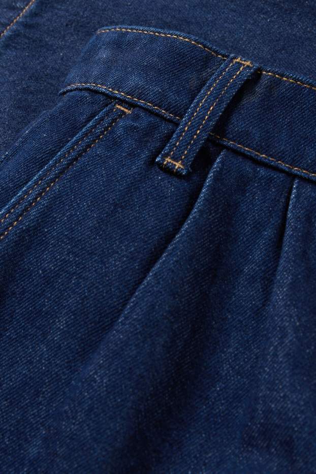 Femei - Wide leg jeans - talie înaltă - denim-albastru închis