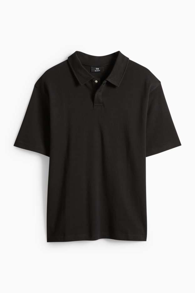 Bărbați - Tricou polo - relaxed fit - negru