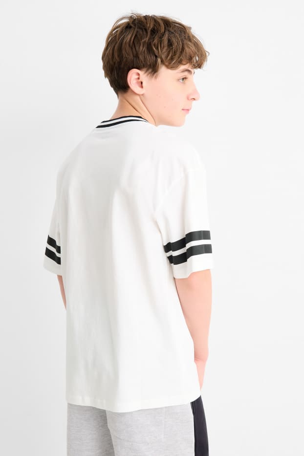 Enfants garçons - Football - T-shirt - blanc crème