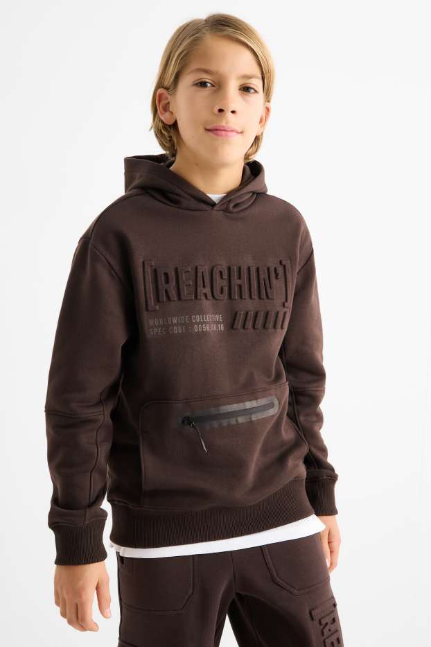 Children Boys - Hoodie - dark brown