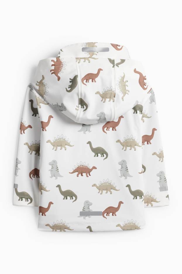 Baby Buben - Dino - Baby-Regenjacke mit Kapuze - wasserdicht - weiß