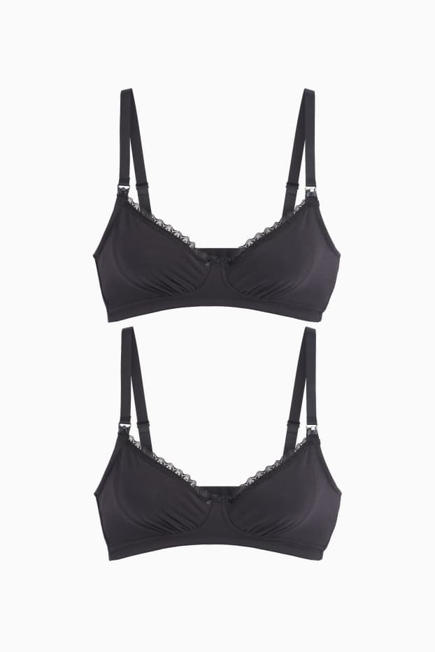 Dona - Paquet de 2 - sostenidors de lactància sense cèrcol - negre