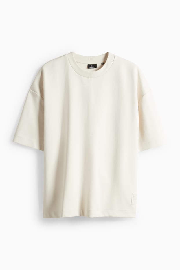 Herren - T-Shirt - Oversized - cremeweiß