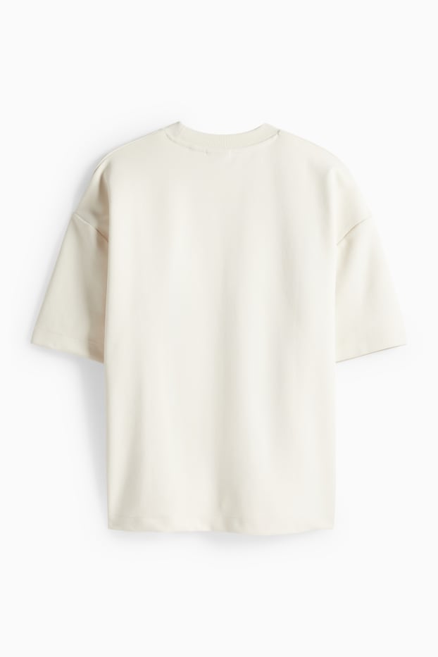 Herren - T-Shirt - Oversized - cremeweiß