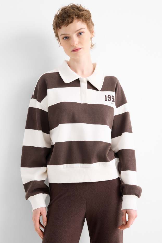 Femmes - Sweat - à rayures - marron / beige