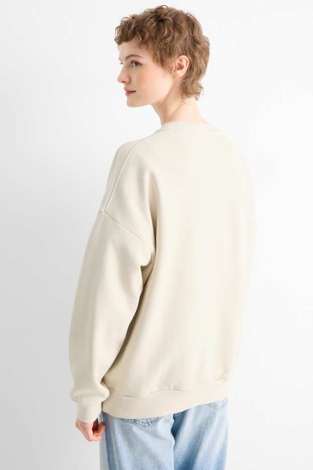 Femmes - Sweat oversize - beige clair