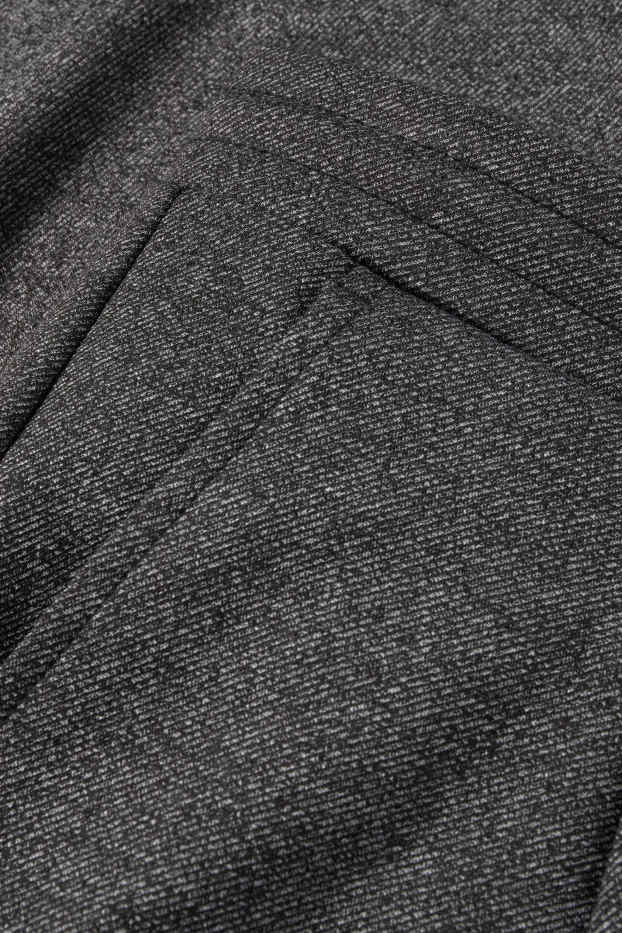 Dames - Jersey broek - mid waist - tapered fit - met structuur - grijs-mix