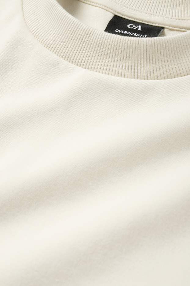 Herren - T-Shirt - Oversized - cremeweiß