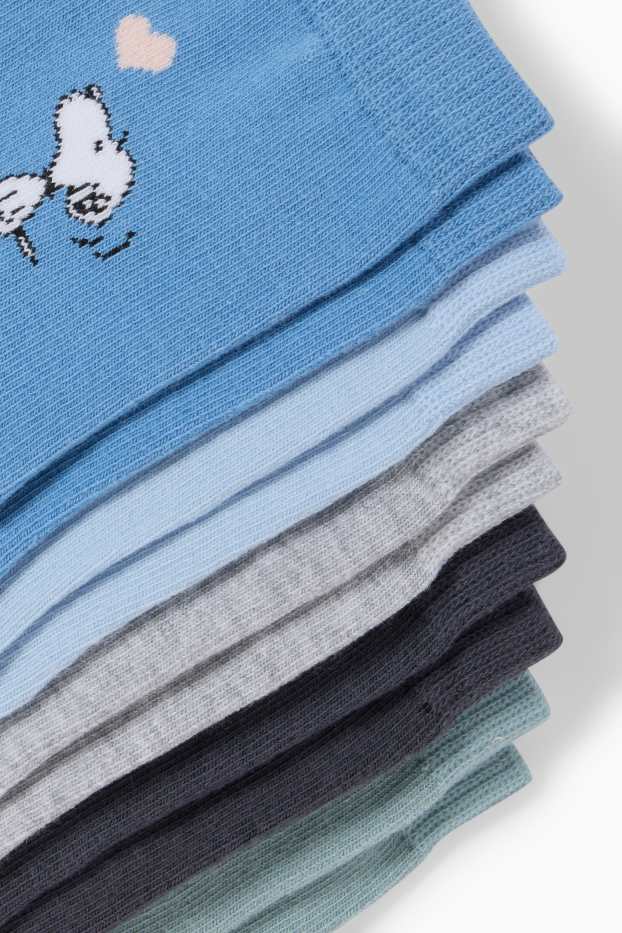 Damen - Multipack 5er - Socken mit Motiv - Snoopy - hellblau