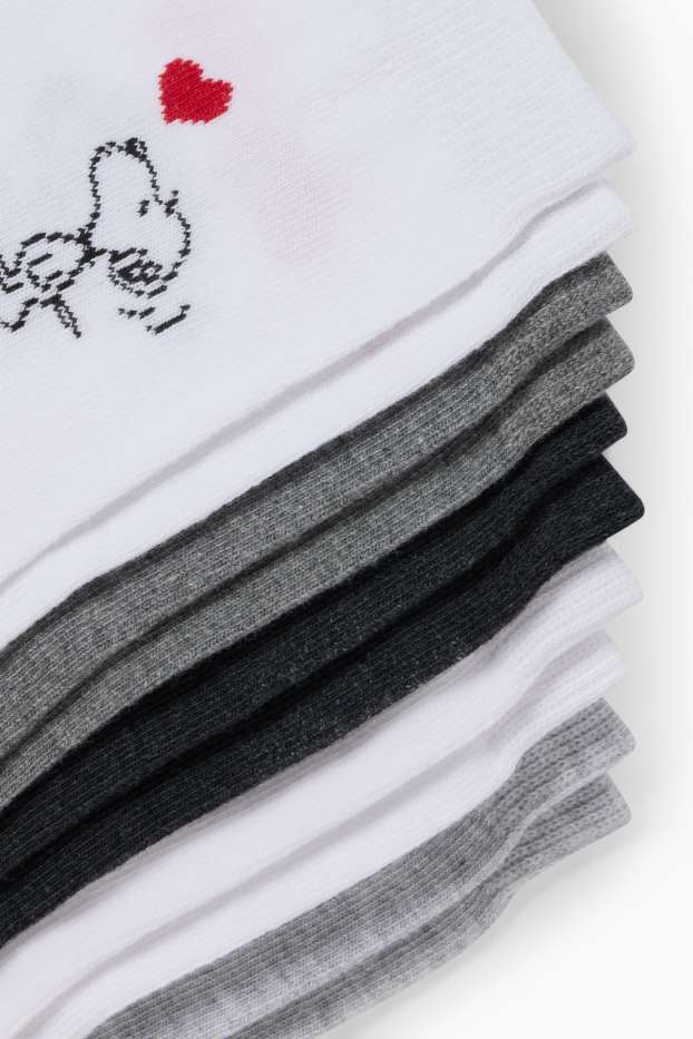 Donna - Confezione da 5 - calzini con motivo - Snoopy - bianco