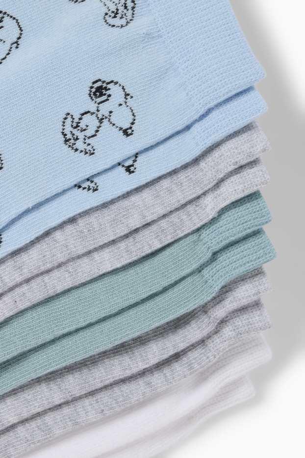 Dámské - Multipack 5 ks - ponožky s motivem - Snoopy - modrá