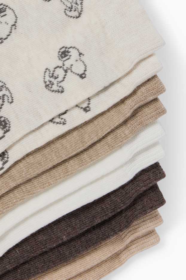 Dámské - Multipack 5 ks - ponožky s motivem - Snoopy - světle béžová