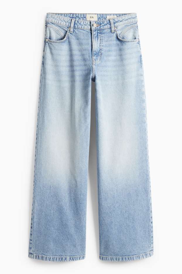 Dona - Wide leg Jeans - mid waist - texà blau clar