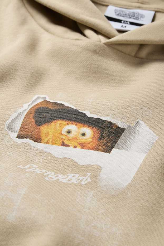 Herren - Oversized-Hoodie - SpongeBob Schwammkopf - hellbeige
