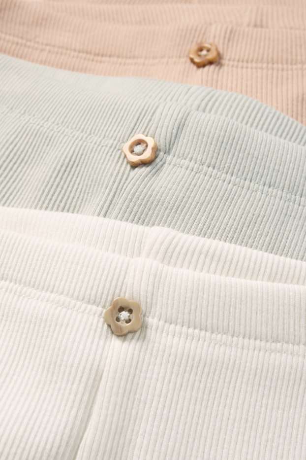 Baby Mädchen - Multipack 3er - Baby-Leggings - gerippt - cremeweiß