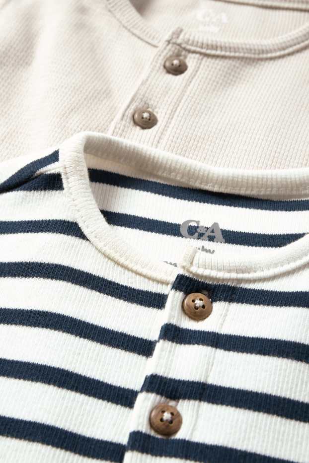 Baby Boys - Multipack of 2 - long sleeve top - textured - light beige