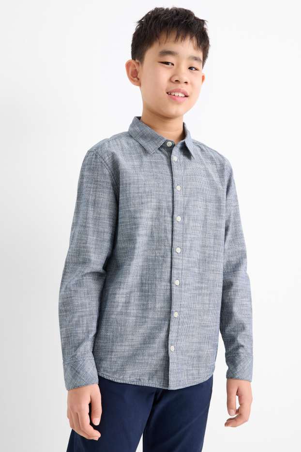 Bambini - Camicia - a righe - grigio