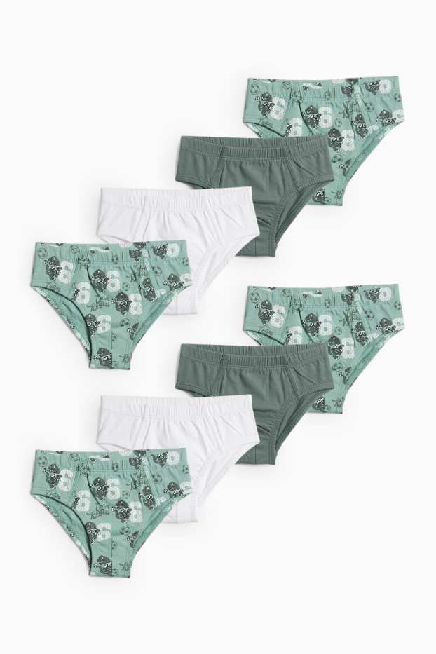 Enfants garçons - Lot de 8 - dinosaure et football - slip - vert