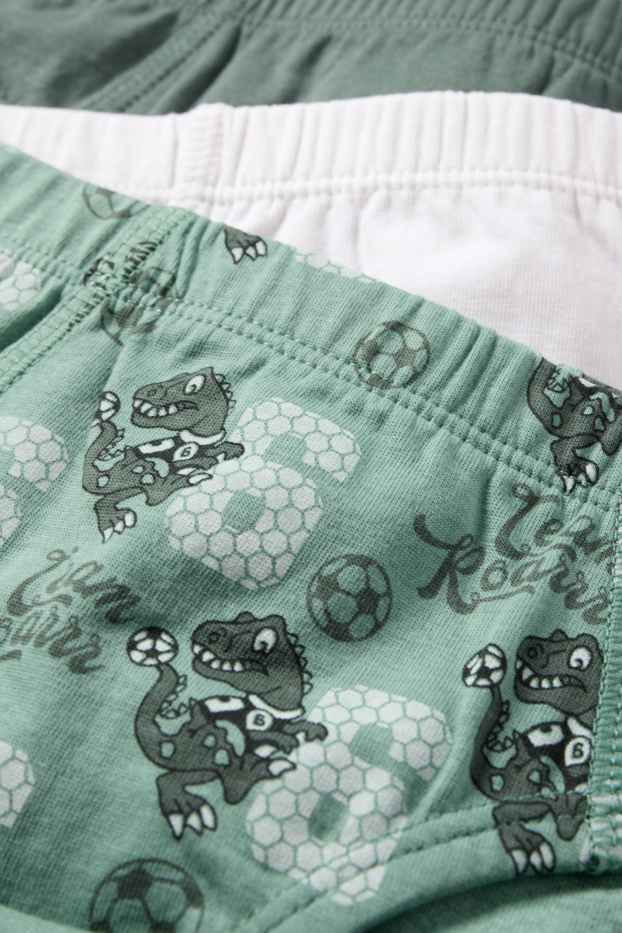 Enfants garçons - Lot de 8 - dinosaure et football - slip - vert