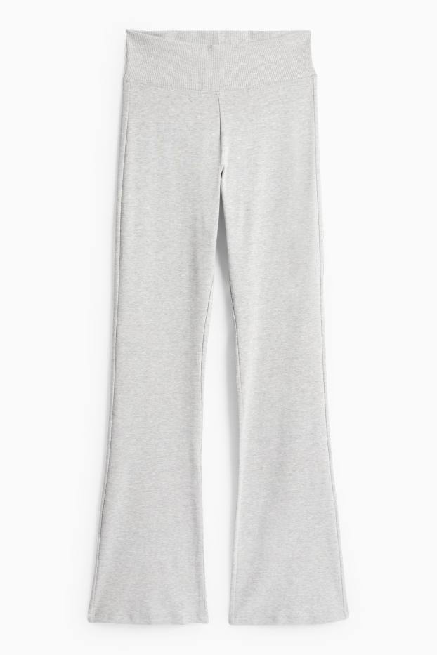 Damen - Flared Leggings - hellgrau-melange