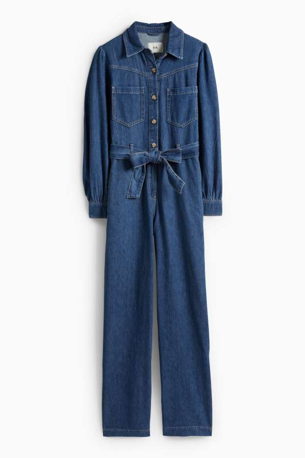 Femei - Salopetă din denim - denim-albastru