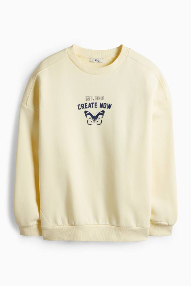 Femei - Bluză de molton - galben deschis