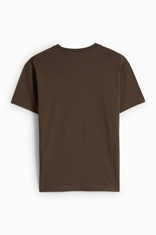 Kinder Jungen - Pizza - Kurzarmshirt - dunkelbraun