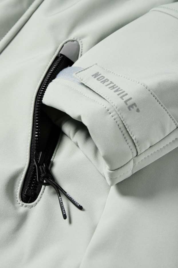 Bambine - Giacca softshell con cappuccio - impermeabile - verde menta