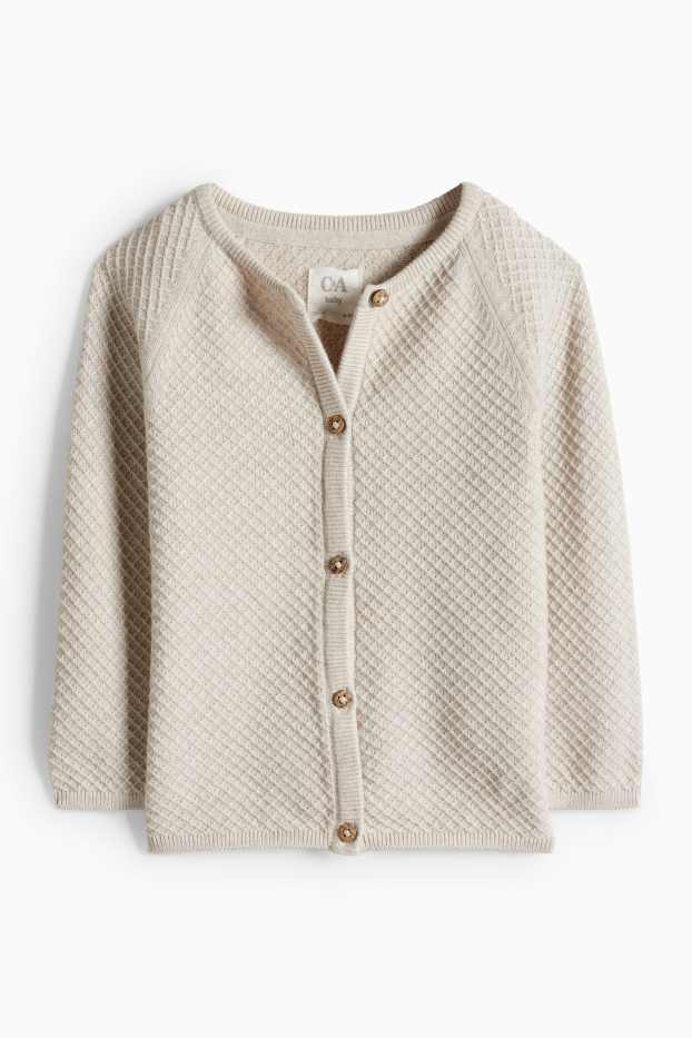 Unisex - Baby knitted jacket - light beige