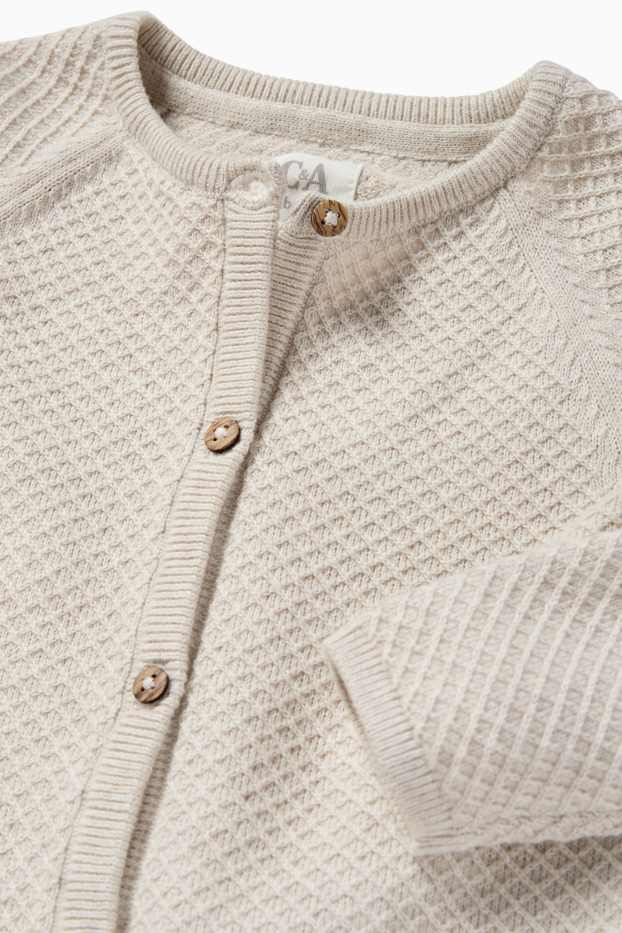 Unisex - Baby knitted jacket - light beige