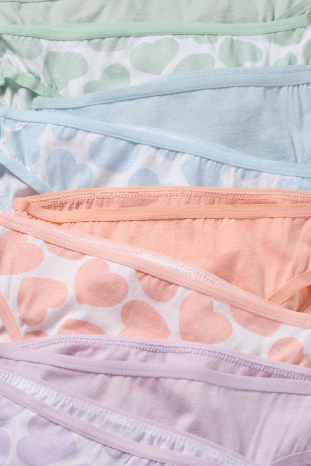 Children Girls - Multipack of 8 - heart - knickers - light violet