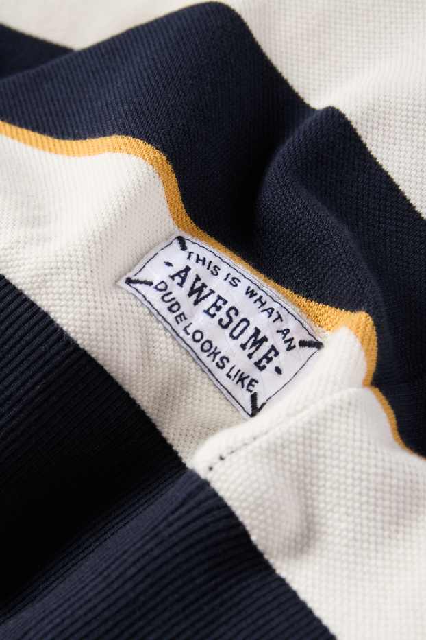 Kinderen: jongens - Sweatshirt - gestreept - donkerblauw / wit