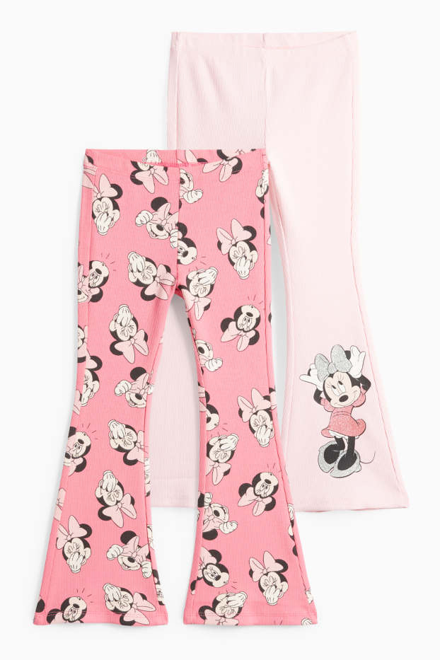 Copii - Fete - Multipack 2 perechi - Minnie Mouse - colanți evazați - reiați - roz