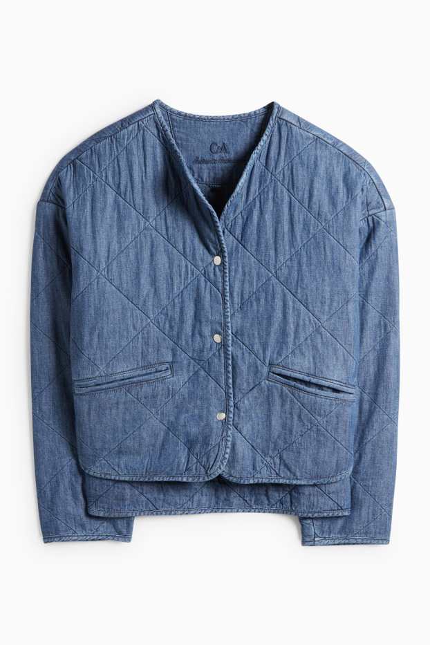 Donna - Giacca di jeans trapuntata - oversize - jeans blu