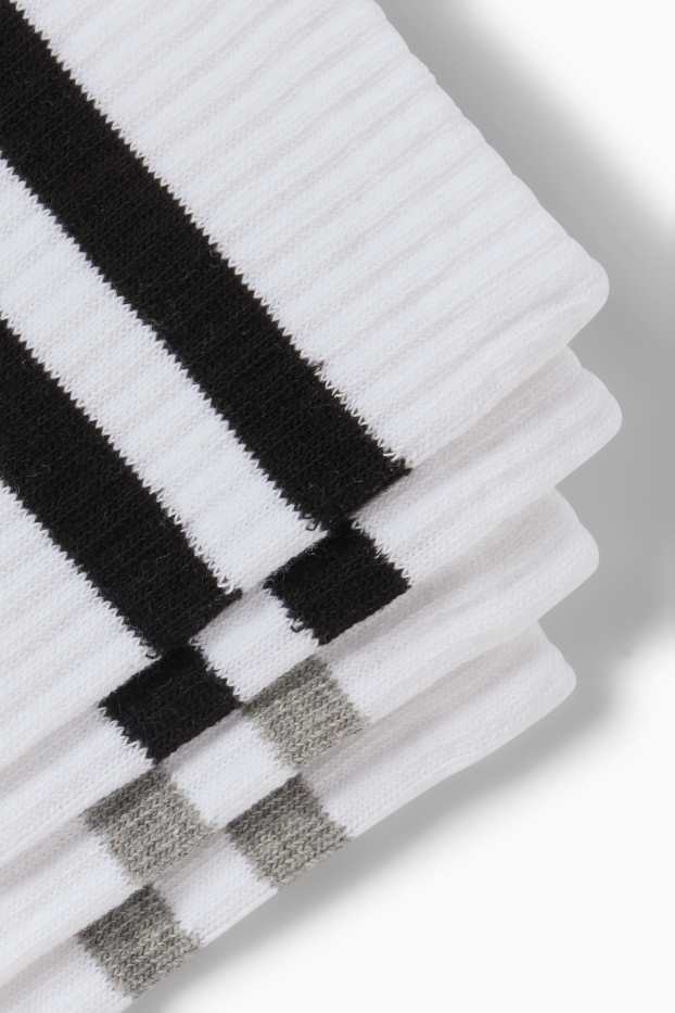 Kinderen: jongens - Set van 5 paar - tennissokken - wit / zwart