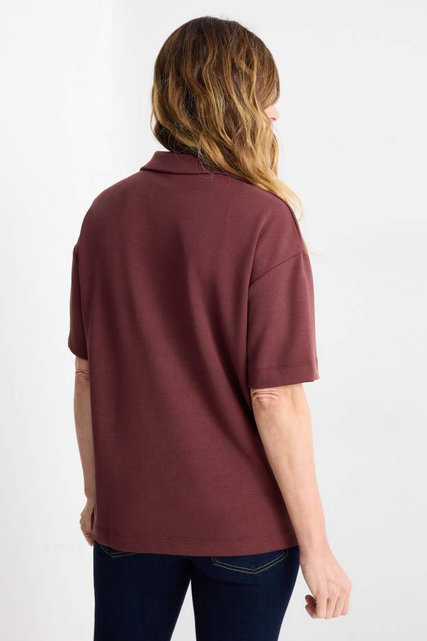 Damen - Poloshirt - Regular Fit - bordeaux
