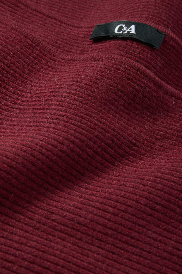 Dámské - Svetr - žebrovaný - bordeaux