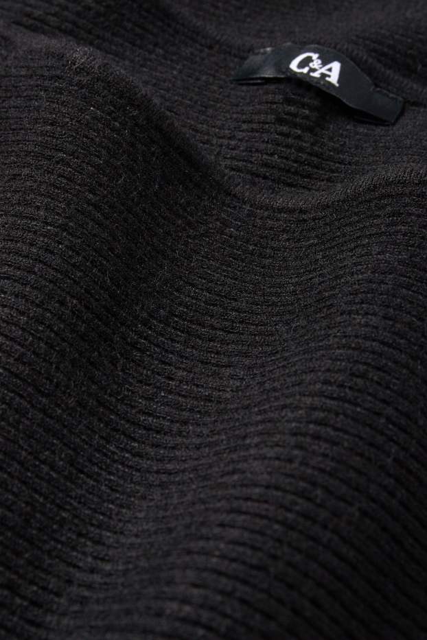 Dámské - Svetr - žebrovaný - černá