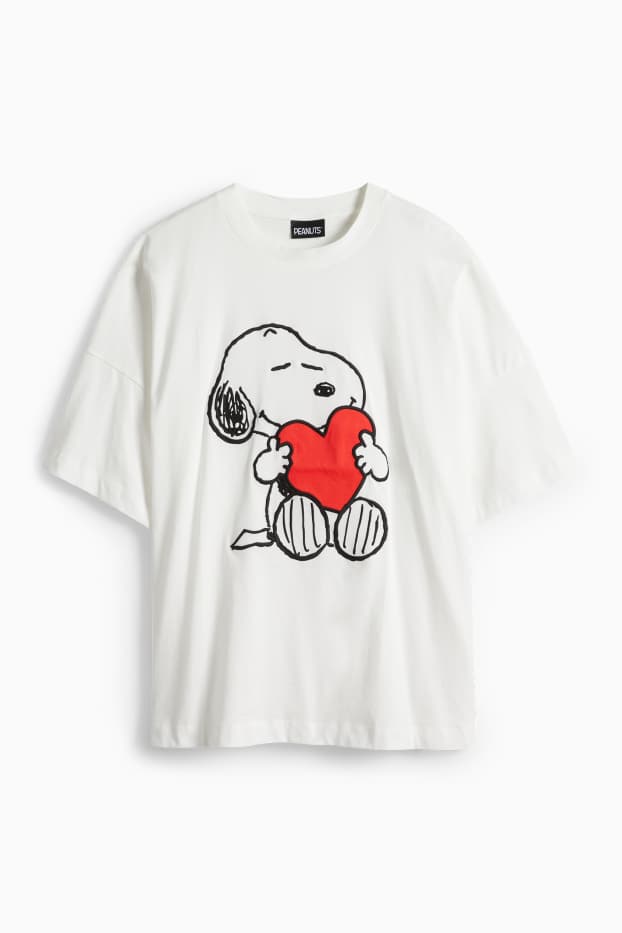 Damen - T-Shirt - Regular Fit - Peanuts - weiss