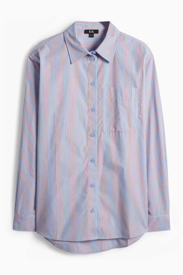 Damen - Bluse - gestreift - hellblau