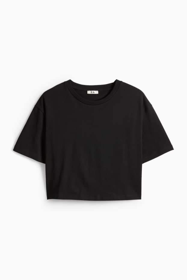 Dámské - Tričko - relaxed fit - černá